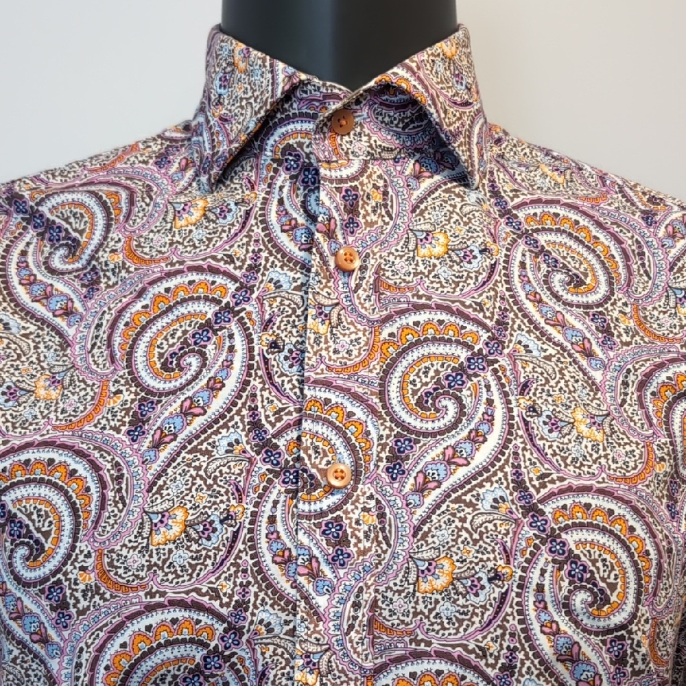 Thomas Dean Floral Paisley Dress Shirt